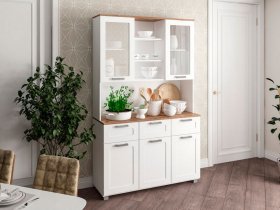Буфет Катерини (дуб бельмунд/белое дерево) в Каменке - kamenka.mebel-nsk.ru | фото