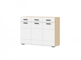 Комод 1200 КМ-01 Либерти (дуб сонома/белый глянец) в Каменке - kamenka.mebel-nsk.ru | фото