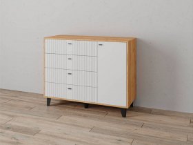 Комод «Катрин-13» (дуб крафт золотой/карбон фарфор) в Каменке - kamenka.mebel-nsk.ru | фото