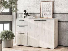 Комод Стандарт-3 NEW (дуб крафт белый) в Каменке - kamenka.mebel-nsk.ru | фото