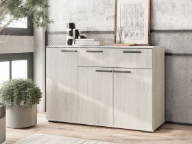 Комод Стандарт-4 NEW (дуб крафт белый) в Каменке - kamenka.mebel-nsk.ru | фото