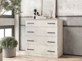Комод Стандарт-6 NEW (дуб крафт белый) в Каменке - kamenka.mebel-nsk.ru | фото
