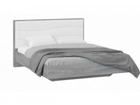 Кровать двуспальная 1,6 м «Миранда» Тип 1 (Дуб Гамильтон/Белый глянец) в Каменке - kamenka.mebel-nsk.ru | фото