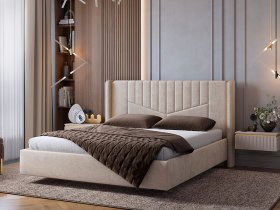 Кровать двуспальная 1,6м Диор (кашемир суфле (велюр)) в Каменке - kamenka.mebel-nsk.ru | фото