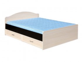 Кровать  двуспальная с ящиками 1,6м-1 (круглая спинка) в Каменке - kamenka.mebel-nsk.ru | фото