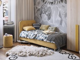 Кровать односпальная Лео 0,9 м в Каменке - kamenka.mebel-nsk.ru | фото
