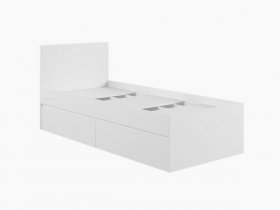 Кровать односпальная с ящиками 0,9м Мадера-М900 (белый) в Каменке - kamenka.mebel-nsk.ru | фото