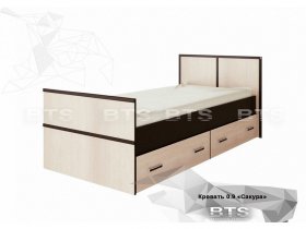 Кровать односпальная с ящиками 0,9м Сакура (BTS) в Каменке - kamenka.mebel-nsk.ru | фото