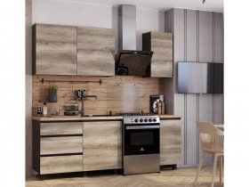 Кухонный гарнитур Энигма 1,6м (венге/дуб каньон) в Каменке - kamenka.mebel-nsk.ru | фото