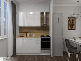 Кухонный гарнитур МДФ Выгодно и точка 1,5 м (белый глянец) в Каменке - kamenka.mebel-nsk.ru | фото
