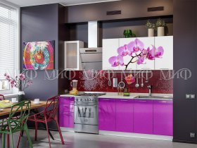 Кухонный гарнитур Орхидея (фиолетовый) в Каменке - kamenka.mebel-nsk.ru | фото