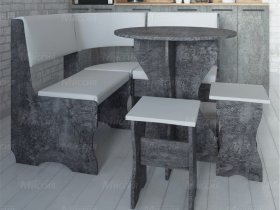 Кухонный уголок Лотос  (цемент темный к/з White) в Каменке - kamenka.mebel-nsk.ru | фото