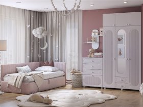 Модульная детская Милана (белое дерево/сакура) в Каменке - kamenka.mebel-nsk.ru | фото