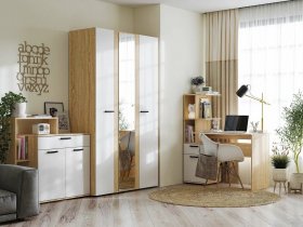 Модульная детская Санса (дуб сонома/белый) в Каменке - kamenka.mebel-nsk.ru | фото
