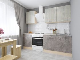 Модульная кухня Йота (пикард/цемент) в Каменке - kamenka.mebel-nsk.ru | фото
