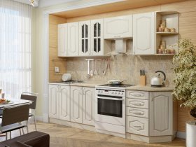 Модульная кухня Классика-1 (дуб молочный) в Каменке - kamenka.mebel-nsk.ru | фото