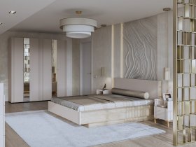 Модульная спальня Одетта (дуб эндгрей/меланж) в Каменке - kamenka.mebel-nsk.ru | фото