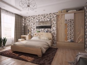 Модульная спальня Виктория-1 (дуб сонома) в Каменке - kamenka.mebel-nsk.ru | фото
