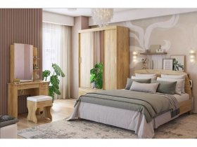 Модульная спальня Виктория-1 (дуб крафт золотой) в Каменке - kamenka.mebel-nsk.ru | фото