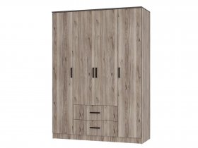 Шкаф четырехстворчатый Титан (дуб смоки) в Каменке - kamenka.mebel-nsk.ru | фото