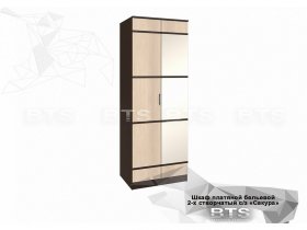 Шкаф двухстворчатый с зеркалом платяной-бельевой Сакура (BTS) в Каменке - kamenka.mebel-nsk.ru | фото
