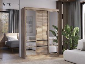 Шкаф-купе ШКК-06 Энигма (венге/дуб каньон) в Каменке - kamenka.mebel-nsk.ru | фото
