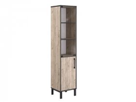 Шкаф-пенал витрина Шк033.0 Гермес лофт (дуб крафт серый) в Каменке - kamenka.mebel-nsk.ru | фото