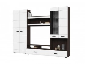 Стенка ГС-01 Либерти (венге/белый глянец) в Каменке - kamenka.mebel-nsk.ru | фото
