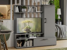 Стенка «Сиена» (графит серый) в Каменке - kamenka.mebel-nsk.ru | фото