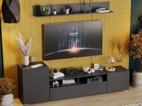 Стенка «Сильвия» (графит серый) в Каменке - kamenka.mebel-nsk.ru | фото