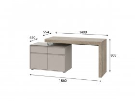 Стол 22 J-КШ Этна (дуб эндгрей/кашемир) в Каменке - kamenka.mebel-nsk.ru | фото