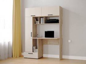 Стол письменный «Квартет-11» (дуб крафт серый/кашемир) в Каменке - kamenka.mebel-nsk.ru | фото