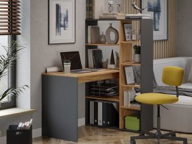 Стол письменный тип 16 (дуб крафт золотой/графит серый) в Каменке - kamenka.mebel-nsk.ru | фото