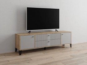 Тумба под ТВ Парус-10 (дуб крафт серый/серый) в Каменке - kamenka.mebel-nsk.ru | фото