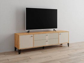 Тумба под ТВ Парус-10 (дуб крафт золотой/сантьяго софт) в Каменке - kamenka.mebel-nsk.ru | фото
