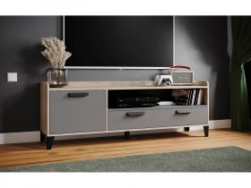 Тумба под ТВ Парус-8 (дуб крафт серый/графит серый) в Каменке - kamenka.mebel-nsk.ru | фото