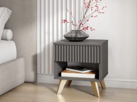 Тумба прикроватная Эккервуд (графит) в Каменке - kamenka.mebel-nsk.ru | фото
