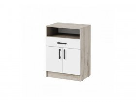 Тумба ТБ-1 Вега (дуб крафт серый/белый) в Каменке - kamenka.mebel-nsk.ru | фото